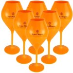Veuve clicquot rich - lot de 6 coupes orange - verres � champagne acrylique