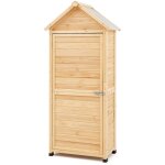 Vevor abri de jardin, 710 x 455 x 1600 mm, grand abri de rangement a outils exterieur en bois de sapin, ...