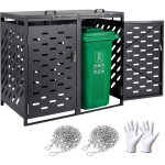 Vevor abri pour poubelles, 2 x 240 l, rangement pour poubelles horizontal, avec couvercle a chaine, boite ...