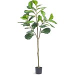 Mophorn - vevor arbre artificiel 1556 mm plante artificielle pe haut figuier lyre faux arbre vert pot ...