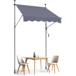 Vevor auvent de terrasse retractable 150 x 120 cm, store banne manuel avec manivelle, hauteur reglable ...