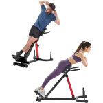 Vevor banc lombaire reglable, banc dehyperextension capacite de 158 kg, chaise romaine multifonction, ...