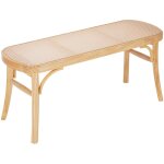 Vevor banc en rotin, 1100 x 368 x 468 mm, banc deentree avec pieds en bois de chene, banc de bout de ... Vevor banc en rotin, 1100 x 368 x 468 mm, banc deentree avec pieds en bois de chene, banc de bout de ...