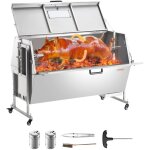 Barbecue a charbon avec tournebroche electrique 60 w, rotissoire barbecue capacite de charge 130 kg, ...