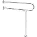 Vevor barre deappui wc avec pied de support, barre de maintien toilettes, 800 mm, rampe de securite en ...