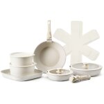 Vevor batterie de cuisine, 17 pcs, ensemble de casseroles et poeles a induction avec revetement anti ...