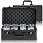 Boite de rangement pour cartes gradees, 4 emplacements, etui de transport pour cartes de sport gradees, ... Boite de rangement pour cartes gradees, 4 emplacements, etui de transport pour cartes de sport gradees, ...