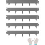 Vevor bordure de jardin en acier, lot de 5, bordures paysageres en metal, 990x181 mm, resistante a rouille, ...