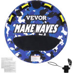 Vevor bouee tractee gonflable pour bateau, 1 a 2 passagers, tube remorquable, 154 kg, tube rond de 1315 ...