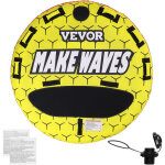 Vevor bouee tractee gonflable pour bateau, tube remorquable pour 1 a 3 passagers, 231 kg, tube rond de ...