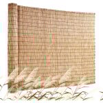 Brise - vue en roseau, 4 x 16, 4 pi, cloture enroulable en roseau naturel pour patios exterieurs, barriere ...