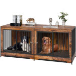 Vevor cage pour chien 1901x670x824 mm meuble cage chien en bois interieur multi - usages avec double ...