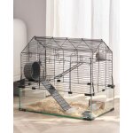 Vevor cage hamster, 58x38x54 cm, habitat rongeurs transparent de vue panoramique 360� avec bouteille ...