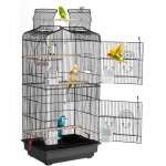 Vevor cage oiseau 45, 7 x 35, 5 x 92, 5 cm, grande cage oiseaux en metal suspendue portable avec dessus ...