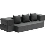 Vevor canape - lit pliant 3 en 1, fauteuil - lit convertible pliable avec 3 oreillers et housse lavable, ...