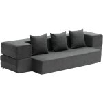 Vevor canape - lit pliant 3 en 1, fauteuil - lit convertible pliable avec 3 oreillers et housse lavable, ...