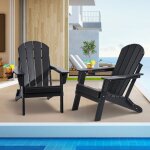 Vevor chaise adirondack en plastique, lot de 2, fauteuil de jardin pliant portable, charge 181, 4 kg, ...