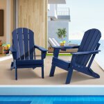 Vevor chaise adirondack plastique, lot de 2, fauteuil jardin pliant portable, charge 181, 4 kg, avec ...