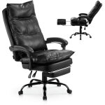 Vevor chaise de bureau avec repose - pieds et coussin lombaire, fauteuil de direction ergonomique, siege ...