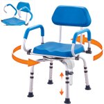 Chaise de douche pivotante a 360 degres, siege de douche reglable avec bras pivotants et siege de bain ...