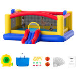 Vevor chateau gonflable, structure gonflable avec souffleur, toboggan et sac de rangement, aire de jeu ...