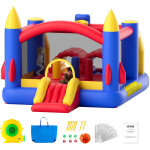 Vevor chateau gonflable, structure gonflable avec souffleur, toboggan et sac de rangement, trampoline ...