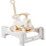 Cheval a bascule 5 en 1 pour les enfants de 1 a 3 ans, jouet a bascule avec trampoline, planche deequilibre ...