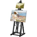 Vevor chevalet d?atelier a cadre en h, support pour toiles jusqua 195 cm, presentoir peinture reglable ...