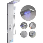 Vevor colonne de douche avec pommeau de douche effet pluie, systeme de panneau de douchette mural led ...