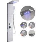 Vevor colonne de douche avec pommeau de douche effet pluie, systeme de panneau de douchette mural led ...