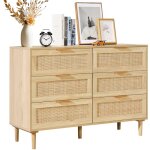 Vevor commode en rotin a 6 tiroirs, meuble de rangement style boheme, organisateur de vetements et rangement ... Vevor commode en rotin a 6 tiroirs, meuble de rangement style boheme, organisateur de vetements et rangement ...