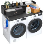 Vevor comptoir pour lave - linge et seche - linge a 2 tiroirs avec etagere a 2 niveaux, surface de comptoir ...