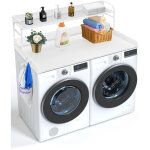 Vevor comptoir pour lave - linge et seche - linge avec etagere a 2 niveaux, surface de comptoir en bois, ...