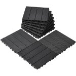 Vevor dalles de terrasse emboitables, lot de 10, revetement de sol plastique impermeable, 300 x 300 mm, ...