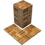 Vevor dalles de terrasse emboitables, lot de 27, revetement de sol bois massif impermeable, 30x30 cm, ...