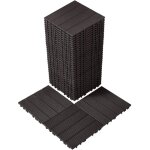 Vevor dalles de terrasse emboitables, lot de 36, revetement de sol plastique impermeable, 300x300 mm, ...