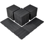 Vevor dalles de terrasse emboitables, lot de 54, revetement de sol plastique impermeable, 300 x 300 mm, ...