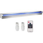 Mophorn - vevor deversoir a cascade piscine 120x11, 5x8 cm fontaine chute deeau de piscine acier inox ...