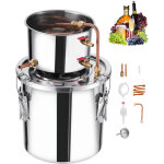 Vevor distillateur alambic 11, 4 l, chaudiere a spiritueux en acier inoxydable, distillateur dealcool ...