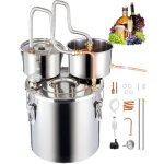 Vevor distillateur alambic 19 l, distillateur dealcool et d?eau inox, chaudiere a spiritueux avec serpentin ...
