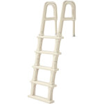 Vevor echelle de piscine inclinee en plastique avec 2 rampes, 5 marches antiderapantes, capacite de charge ...