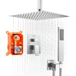 Vevor ensemble de robinetterie de douche encastrable, systeme de douche de pluie avec pommeau de tete ...