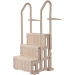 Vevor escalier de piscine en plastique avec 2 rampes, 3 marches antiderapantes, capacite de charge 181, ...