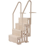 Vevor escalier de piscine en plastique avec 2 rampes, 4 marches antiderapantes, capacite de charge 181, ...