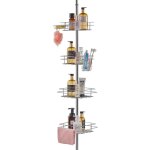 Vevor etagere de douche deangle reglable 106, 7 - 289, 5 cm haut, poteau telescopique pour salle de bain ...