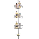 Vevor etagere de douche deangle reglable 99 - 317, 5 cm de haut, poteau telescopique de salle de bain ...