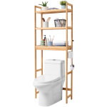 Vevor etagere wc, meuble de rangement au - dessus des toilettes reglable a 3 niveaux, etagere de salle ...