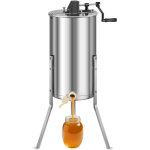 Vevor extracteur de miel manuel a 2 cadres centrifugeuse separateur miel acier inox avec couvercle transparent ...