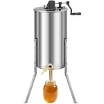 Vevor extracteur de miel manuel a 2 cadres centrifugeuse separateur miel acier inox avec couvercle transparent ...