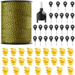Vevor fil de cloture electrique, 500 m, corde en fibre pehd tissee et 6 brins de fil acier inox, diametre ... Vevor fil de cloture electrique, 500 m, corde en fibre pehd tissee et 6 brins de fil acier inox, diametre ...